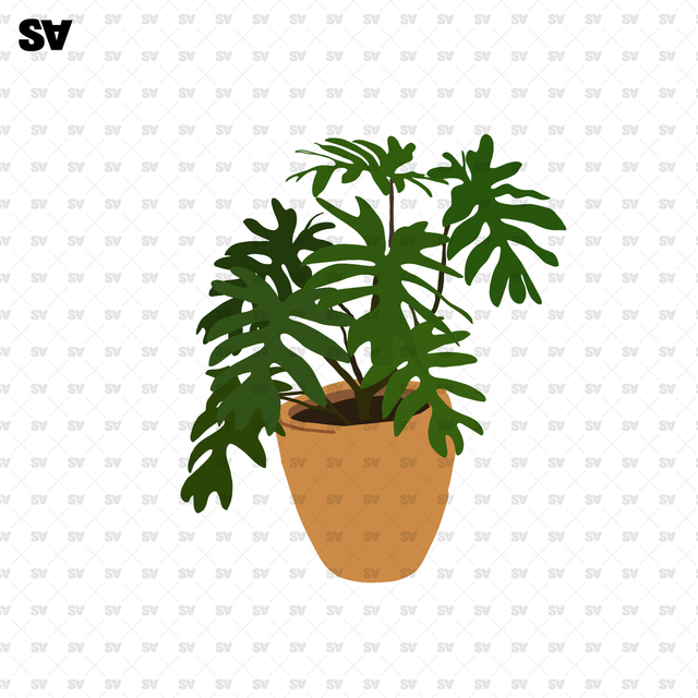 flat vector potted plants