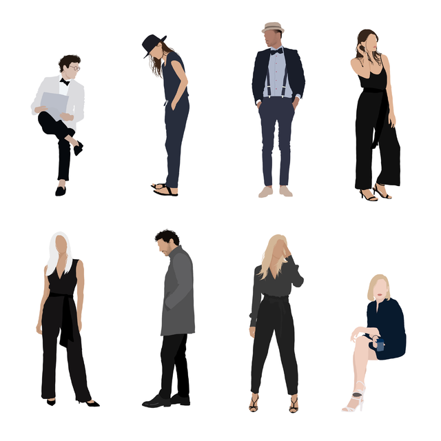 flat vector elegant people