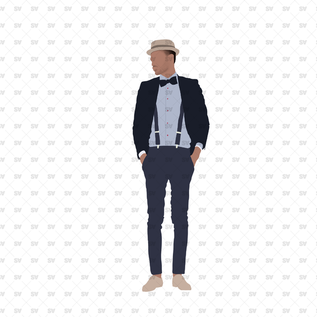 flat vector guy tuxedo