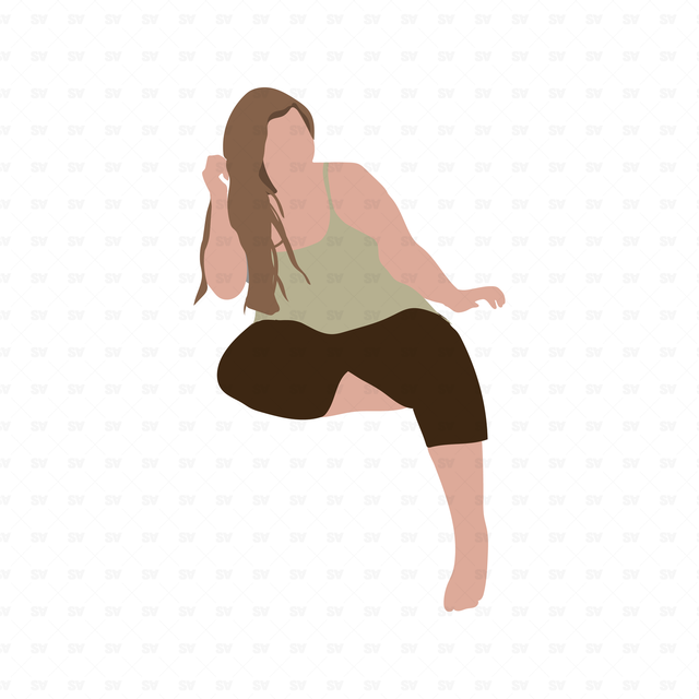 flat vector fat woman
