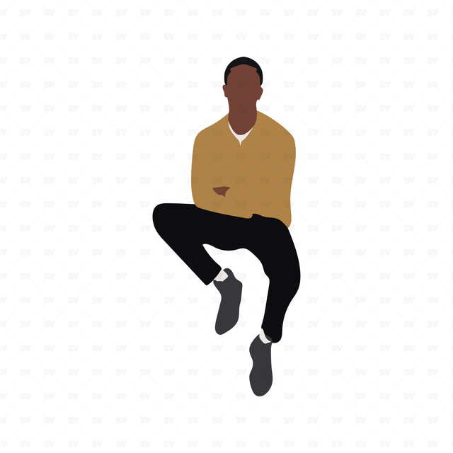 flat vector people sitting