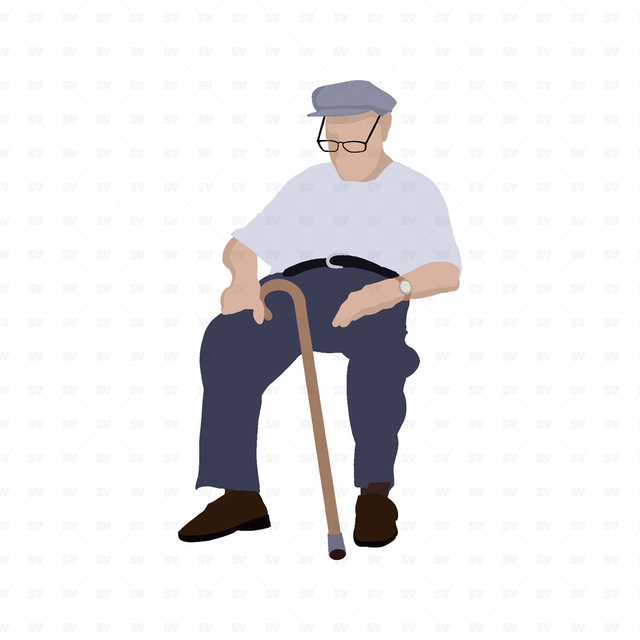 flat vector old man