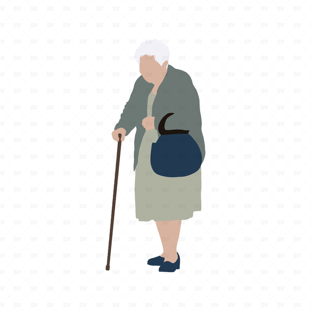 flat vector old woman