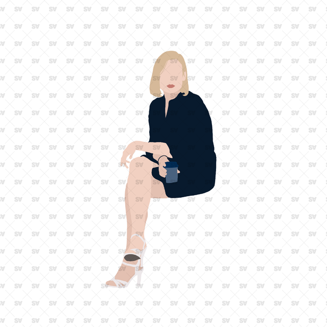 flat vector women sitting