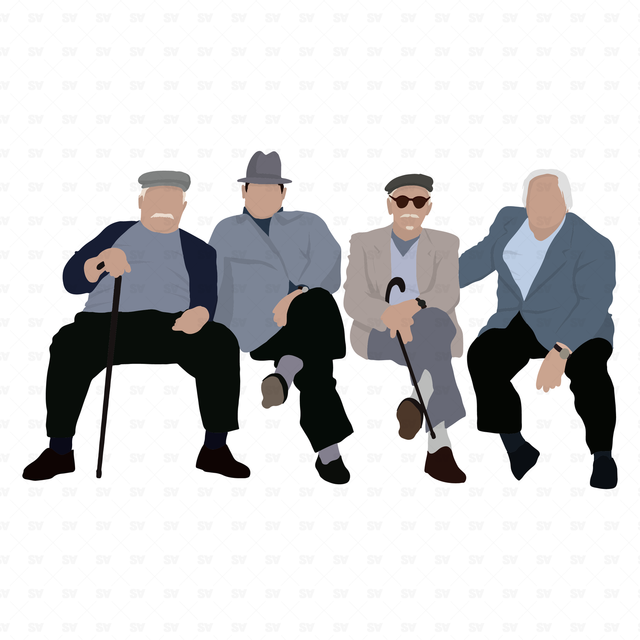 flat vector old people