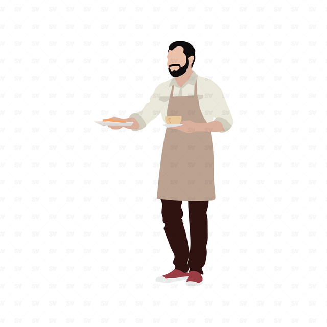 flat vector waiter