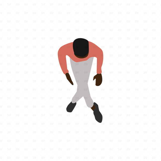 flat vector poeple from top
