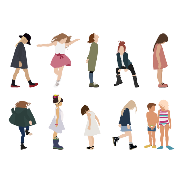 flat vector kids illustrations