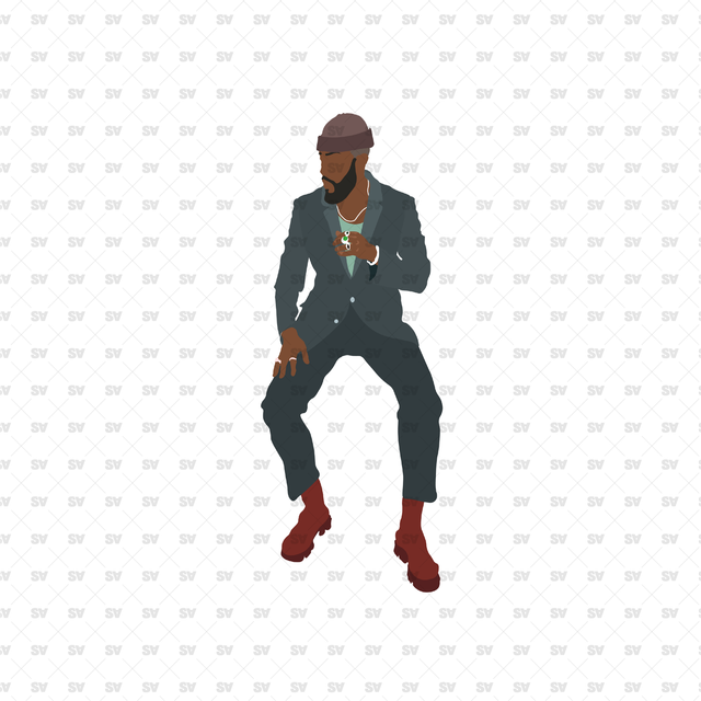 flat vector guy sitting