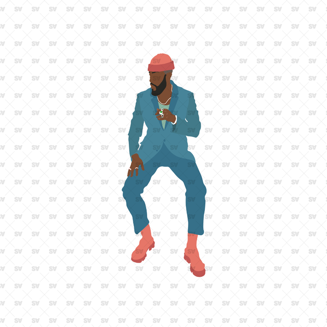 flat vector guy sitting