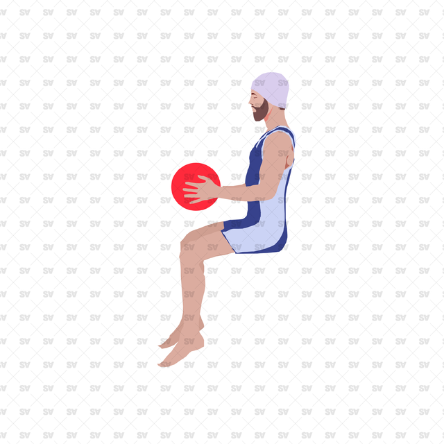 flat vector guy swimming
