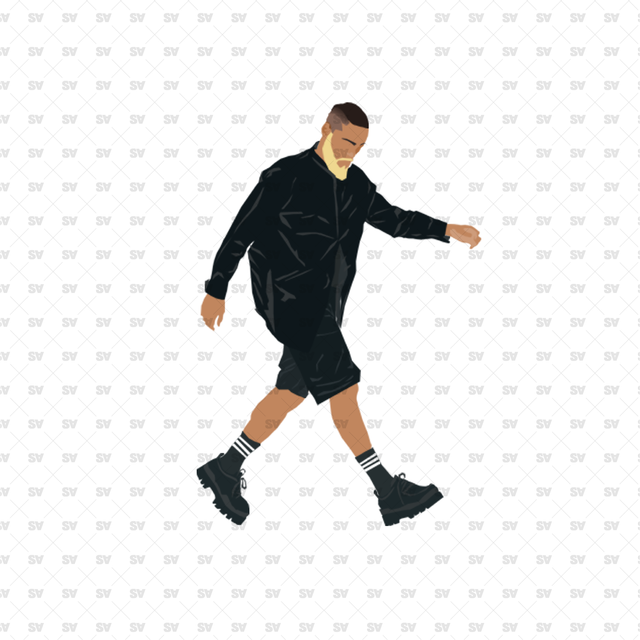 flat vector guy walking