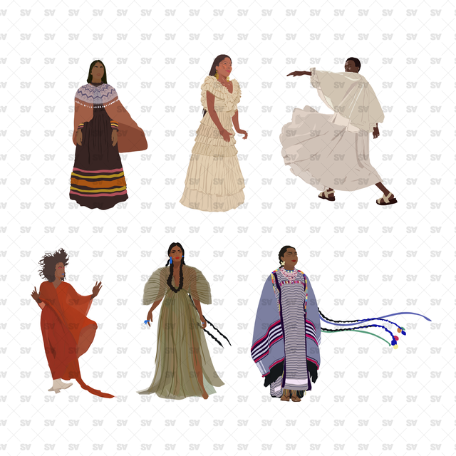 Mexican characters illustrations