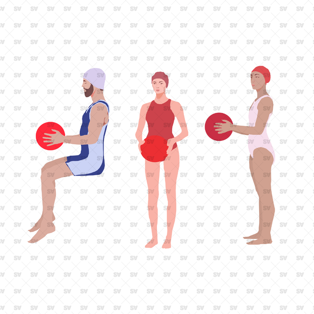 flat vector swimming