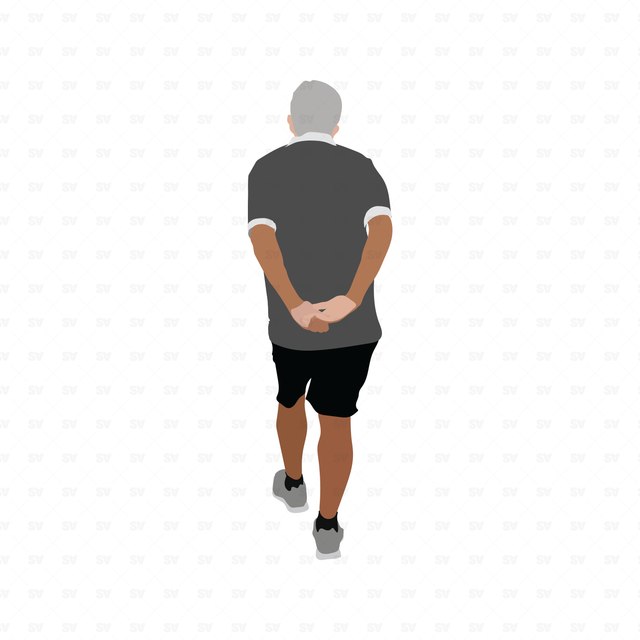 flat vector old man