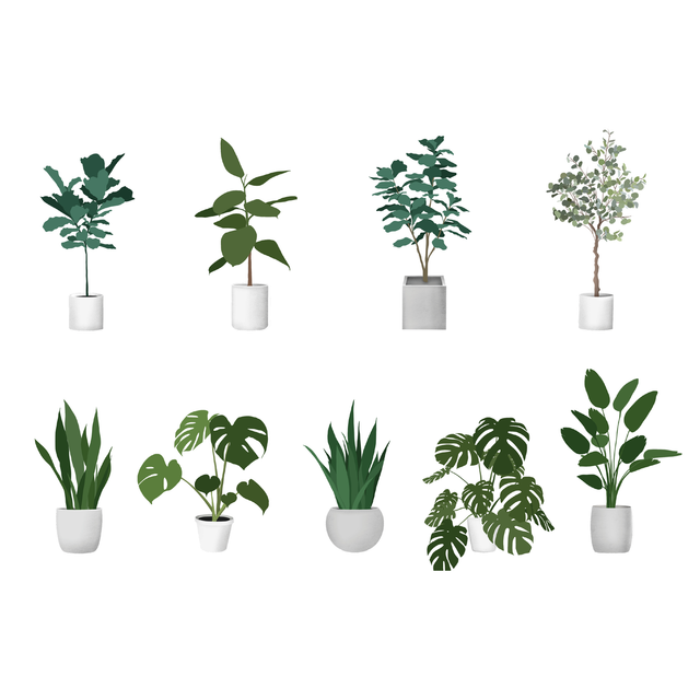 flat vector plants