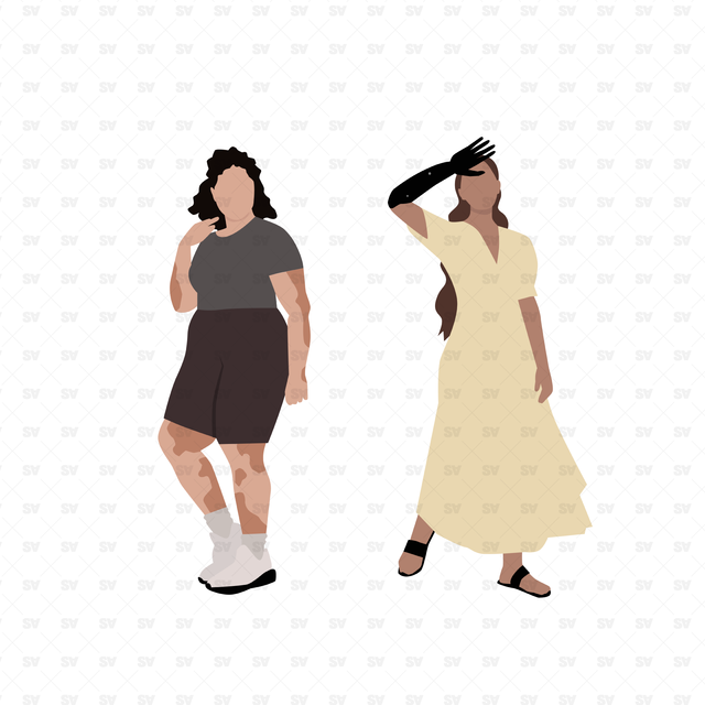 flat vector disabled people