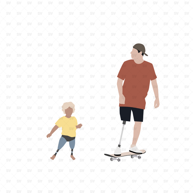 flat vector disabled people