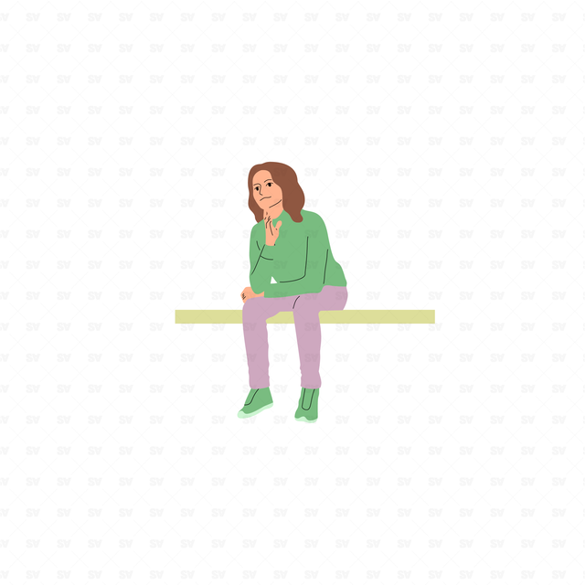 flat vector people illustrations sitting