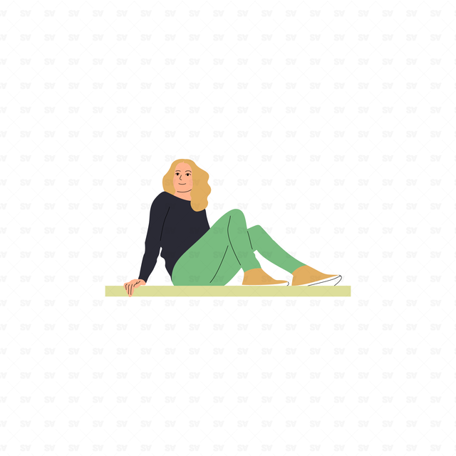 flat vector people illustrations sitting