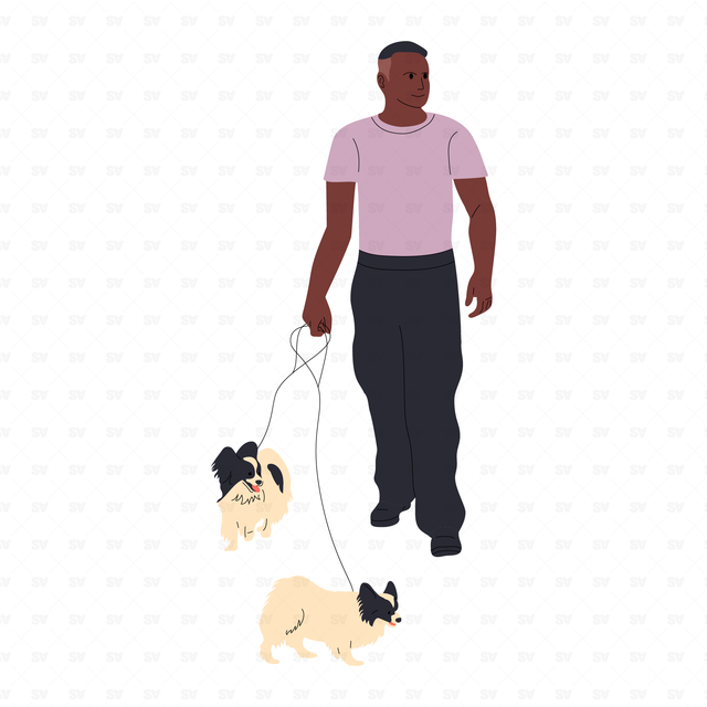 flat vector people black man