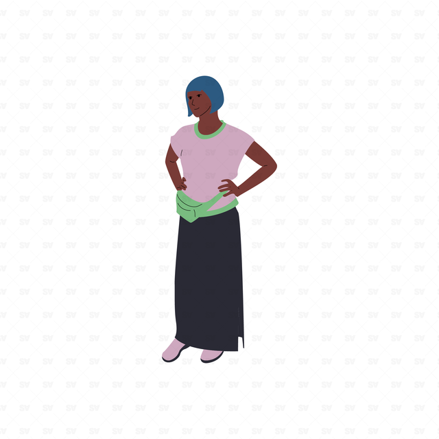 flat vector black woman