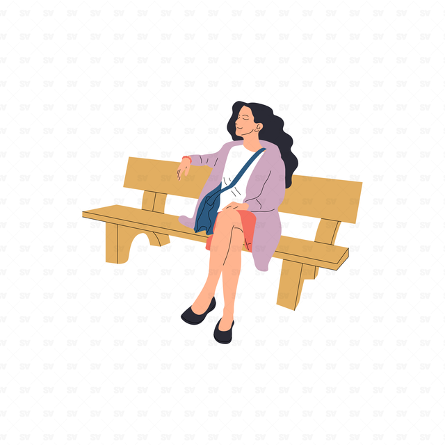 flat vector people illustrations sitting