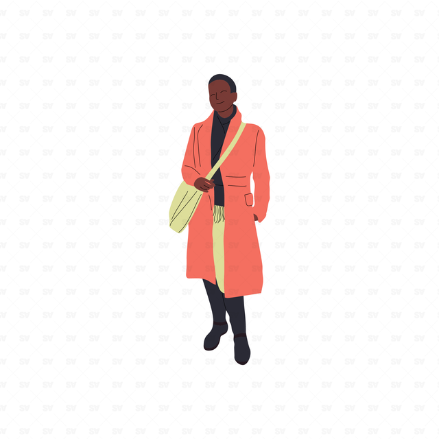 flat vector black woman
