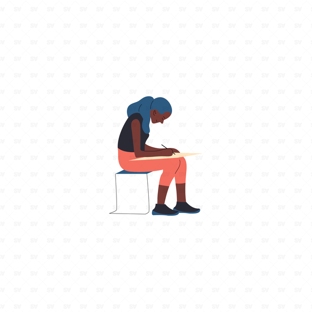flat vector people illustrations sitting