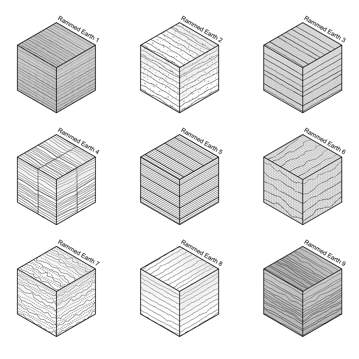 ArchiCAD Vector Fills - Rammed Earth Surface Patterns – Studio Alternativi