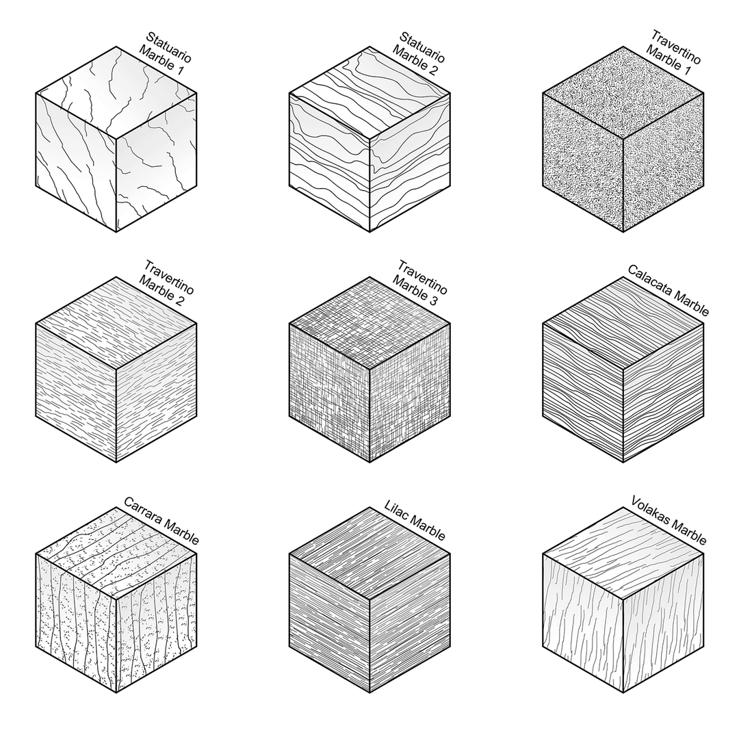 Marble Inlay Pattern Cad File ArchiCAD Vector Fills - Marble Patterns | Studio Alternativi