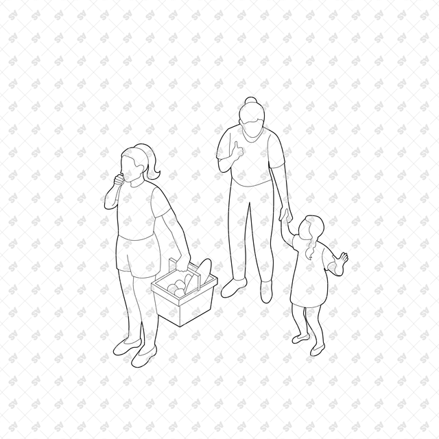 CAD, Vector, PNG Queues in Axonometric View