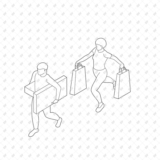 CAD, Vector, PNG Queues in Axonometric View