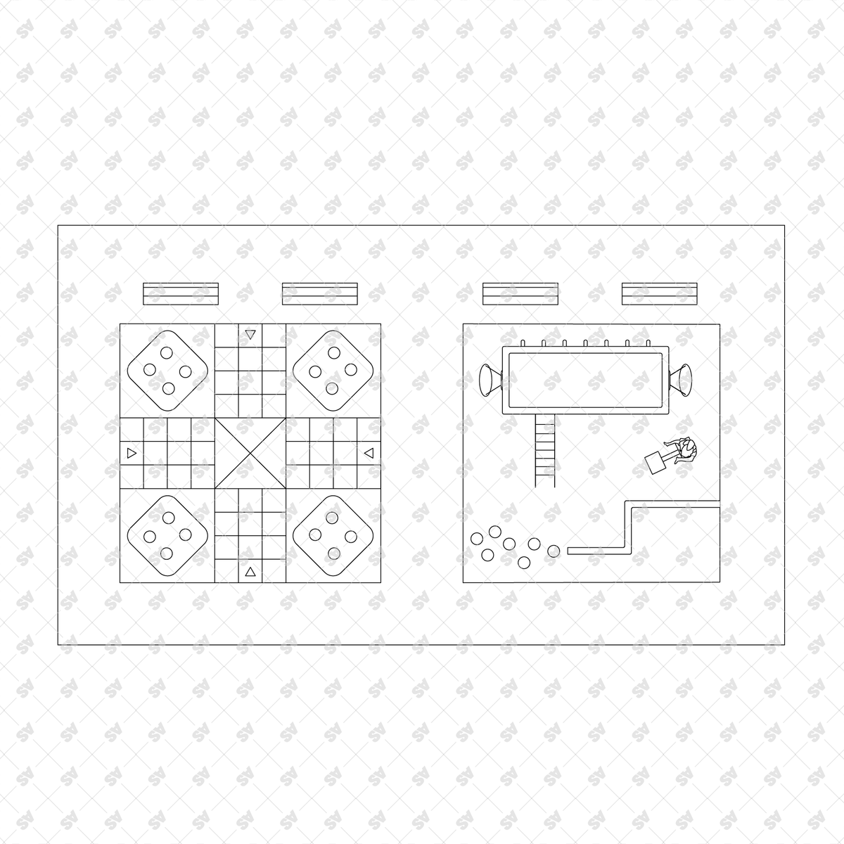 CAD, Vector, PNG Kids Playground Layouts in Top View – Studio Alternativi