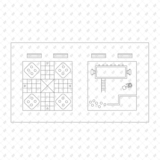 CAD, Vector, PNG Kids Playground Layouts in Top View