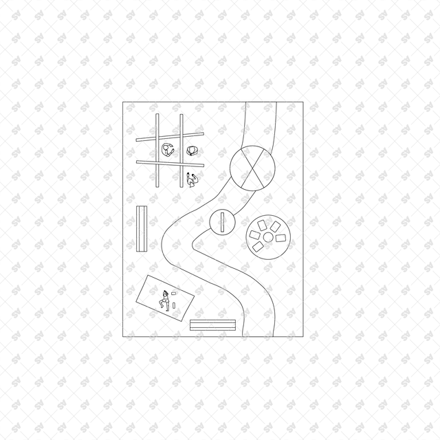 CAD, Vector, PNG Kids Playground Layouts in Top View