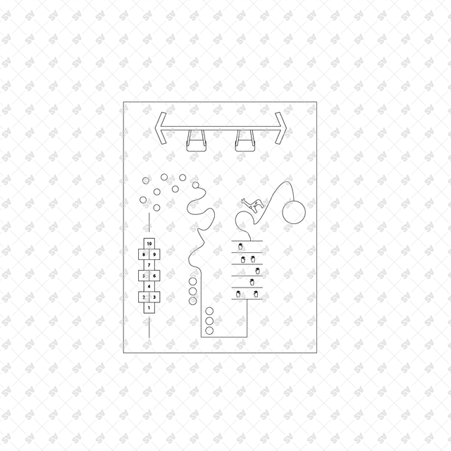 CAD, Vector, PNG Kids Playground Layouts in Top View