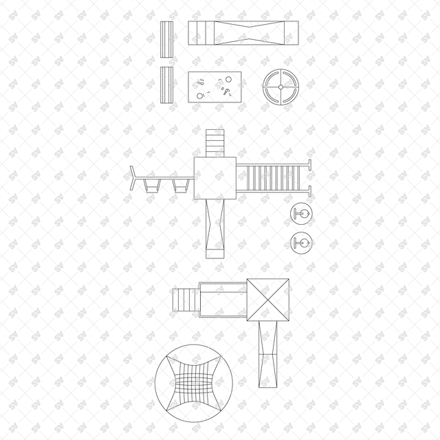 CAD, Vector, PNG Kids Playground Layouts in Top View