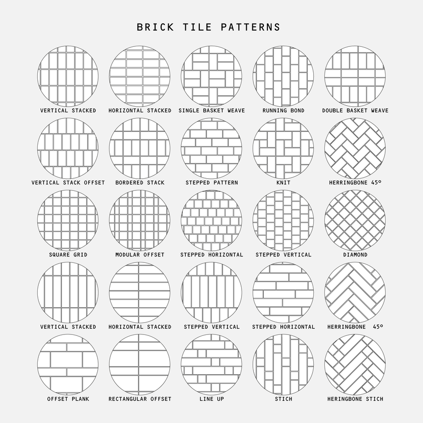 Illustrator Brick Tile Patterns Pack - 25 Vector Designs – Studio ...