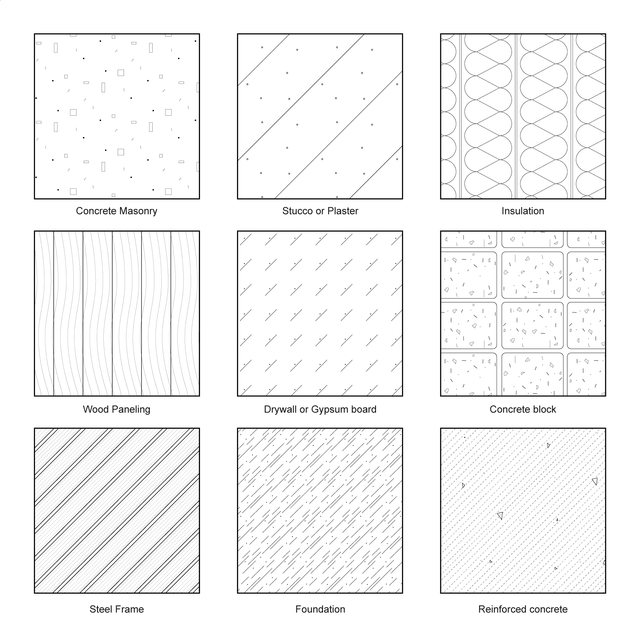 Illustrator Pattern Library - Wall Cross Section Big Set