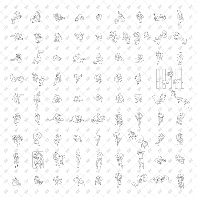 CAD, Vector Characters in Top View Multi-Pack