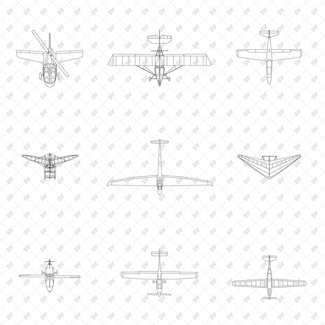 CAD, Vector, and PNG Personal Aviation Devices, Top View – Studio ...