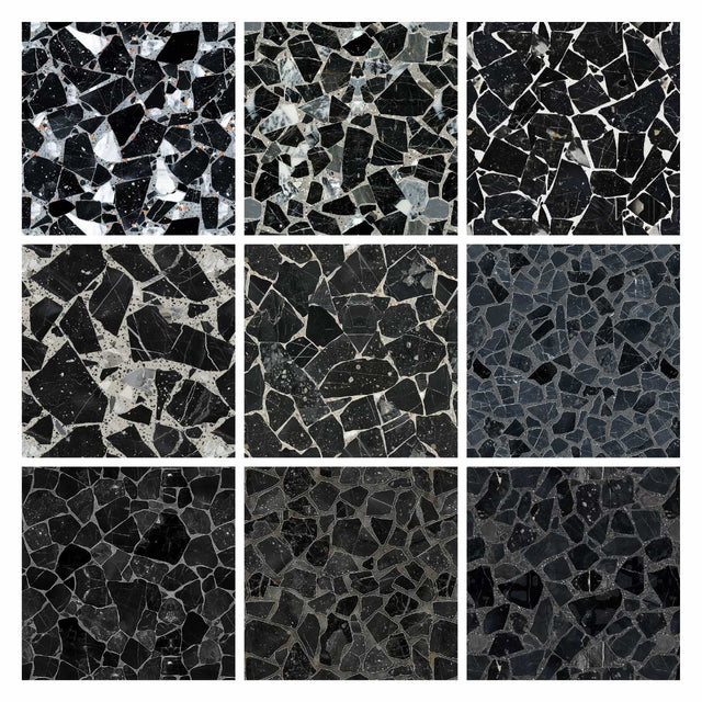 Illustrator Pattern Library - Black Terrazzo Textures