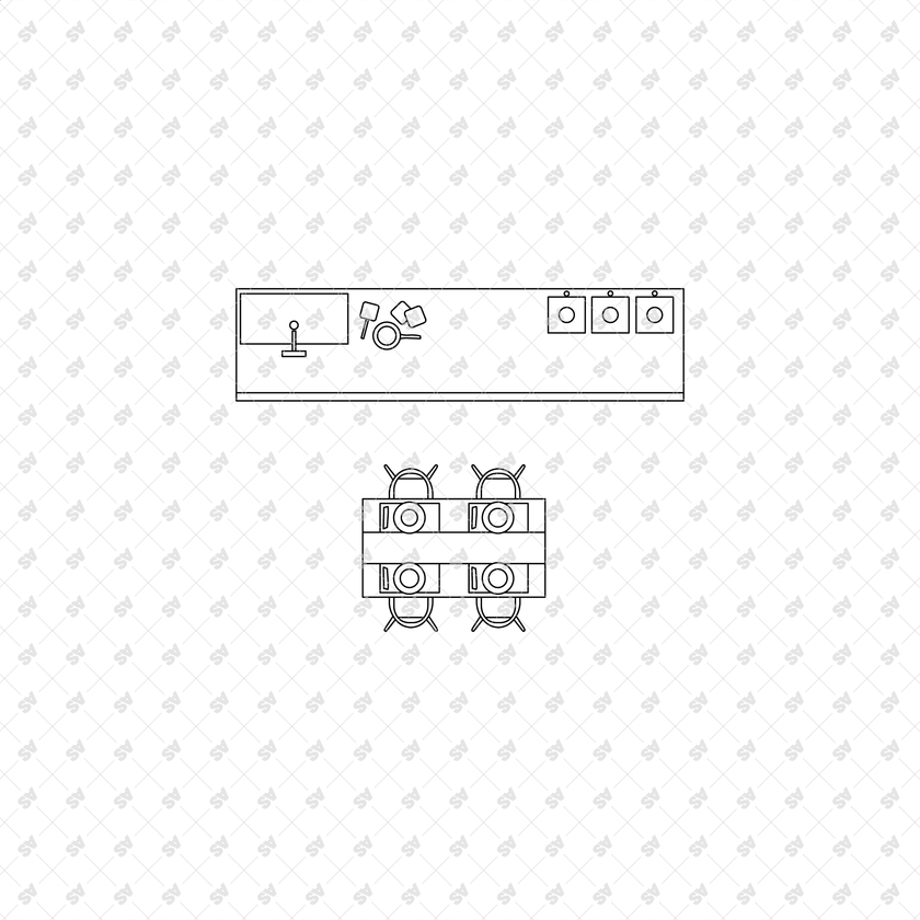 CAD, Vector Kitchens in Top View Layouts – Studio Alternativi