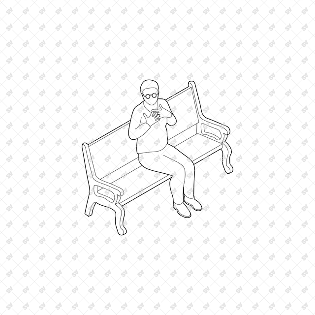 CAD, Vector, PNG Isometric Elderly People