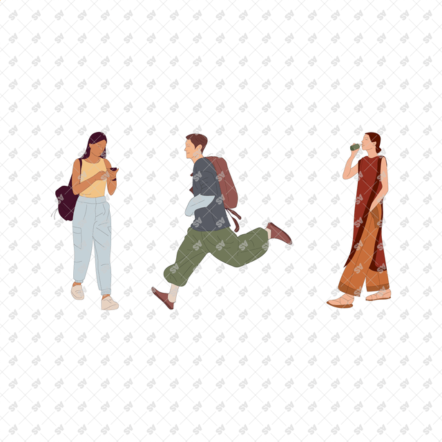 Vector PNG Urban Characters in Color