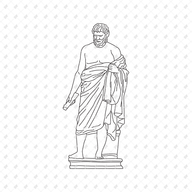 CAD Vector PNG Ancient Statues