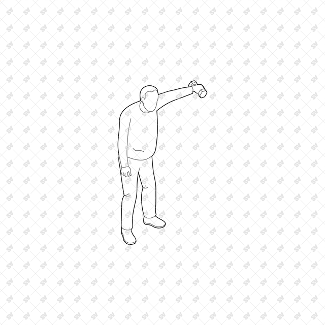 CAD, Vector, PNG Isometric Elderly People