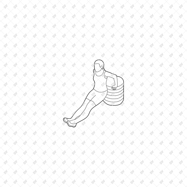 CAD, Vector, PNG Isometric View Workout Characters