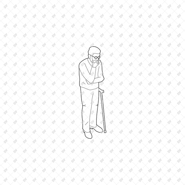 CAD, Vector, PNG Isometric Elderly People